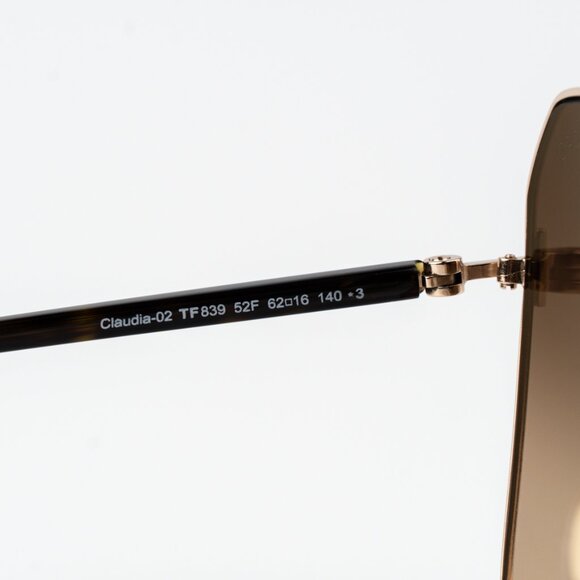 Tom Ford CLAUDIA-02 Women Sunglasses Gold Brown Gradient Square FT0839 52F NEW - Picture 6 of 9